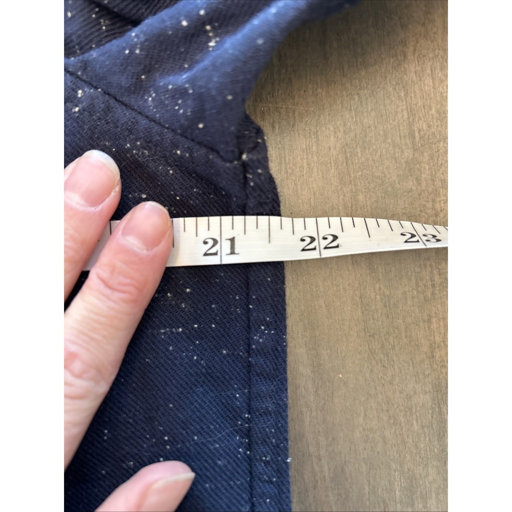 LL Bean Signature Mens Slim Fit M Tall Button Down Shirt Navy Blue Long Sleeve - Picture 7 of 7